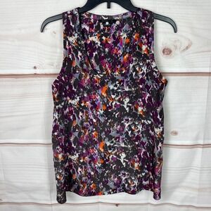 Pippa Top Womens 4 Multicolor Satin Blouse Sleeveless Scoop Neck Pullover Tank
